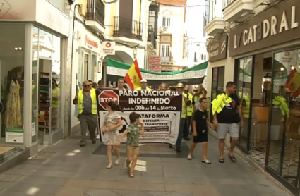 Manifestación de transportistas en Mérida