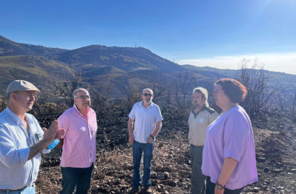 Reuni'on de la consejera de Agriculuta con los alcaldes afectados por le incendio de Casas de Miravete