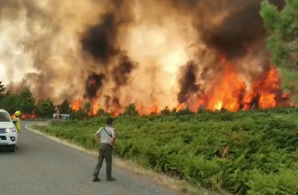 Una de las imágenes del incendio en la Sierra de Gata (Cáceres) este verano