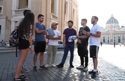 Estudiantes Erasmus en Roma. 