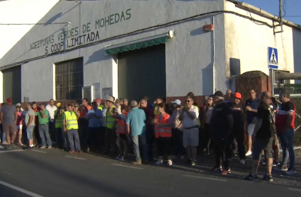 Olivareros protestan en cooperativa de Mohedas de Granadilla