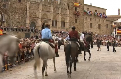 Caballistas y jinetes en Guadalupe por el día de la Hispanidad