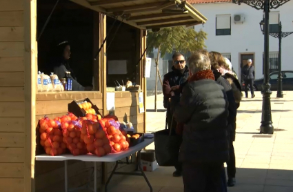 Mercado de productos en Olivenza