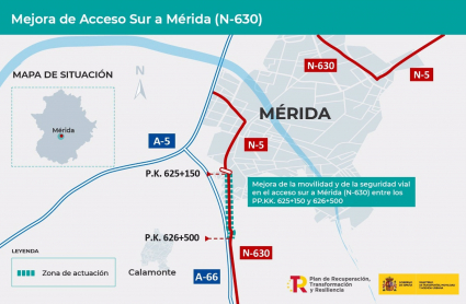 Proyecto de acceso sur a Mérida por la N-630