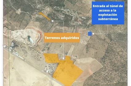 Terrenos del proyecto de la mina de litio en Cáceres